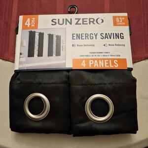 Sun Zero Energy Saving Curtains - Black